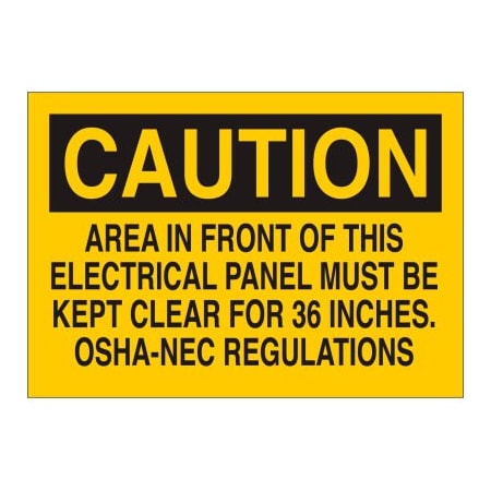 Brady Brady Electrical Hazard Caution Sign, Self-Adhesive, Polyester, 10inW x 7inH 84827